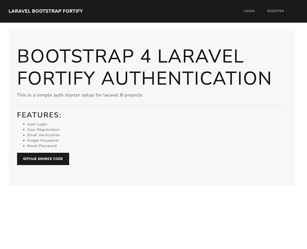 Laravel 8 authentication with Bootstrap and Fortify